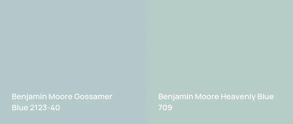 Benjamin Moore Gossamer Blue 2123-40 vs Benjamin Moore Heavenly Blue 709