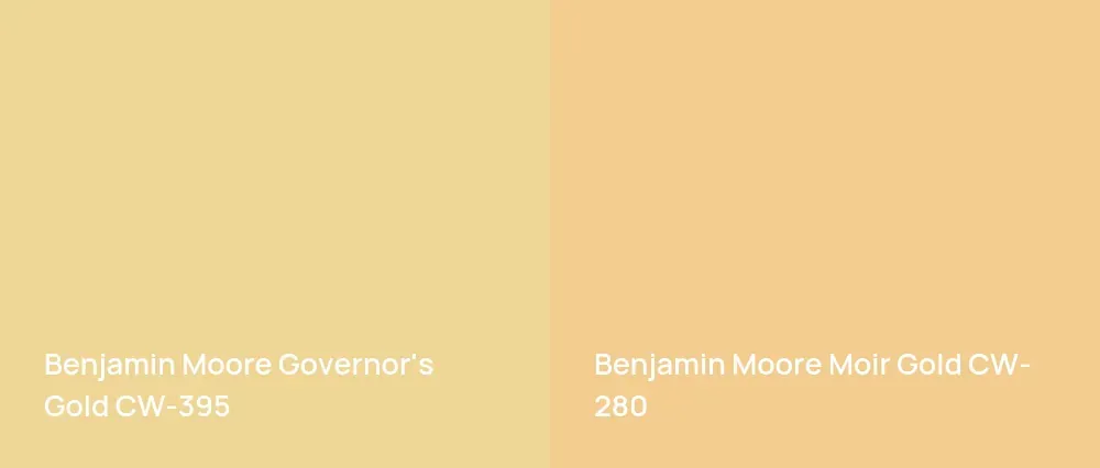 Benjamin Moore Governor's Gold CW-395 vs Benjamin Moore Moir Gold CW-280