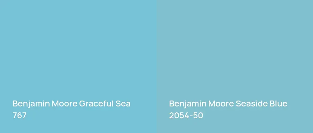 Benjamin Moore Graceful Sea 767 vs Benjamin Moore Seaside Blue 2054-50