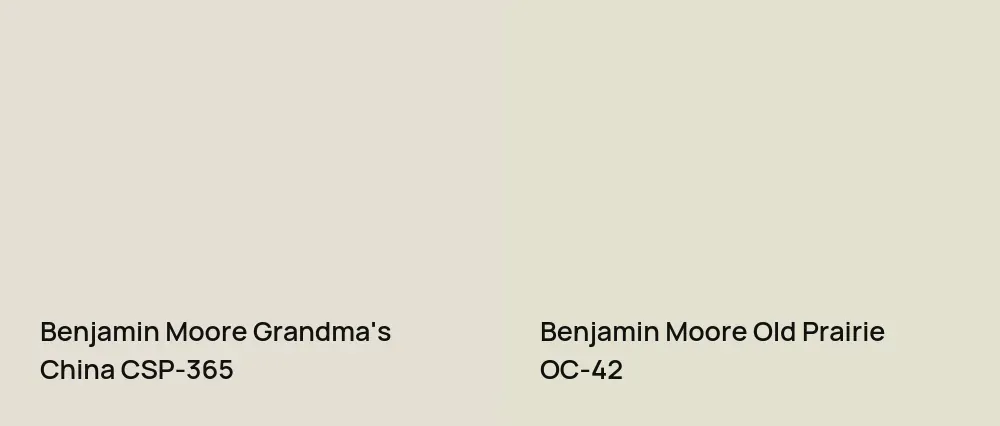 Benjamin Moore Grandma's China CSP-365 vs Benjamin Moore Old Prairie OC-42