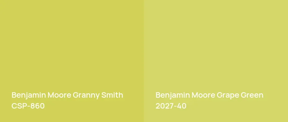 Benjamin Moore Granny Smith CSP-860 vs Benjamin Moore Grape Green 2027-40