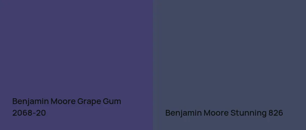 Benjamin Moore Grape Gum 2068-20 vs Benjamin Moore Stunning 826