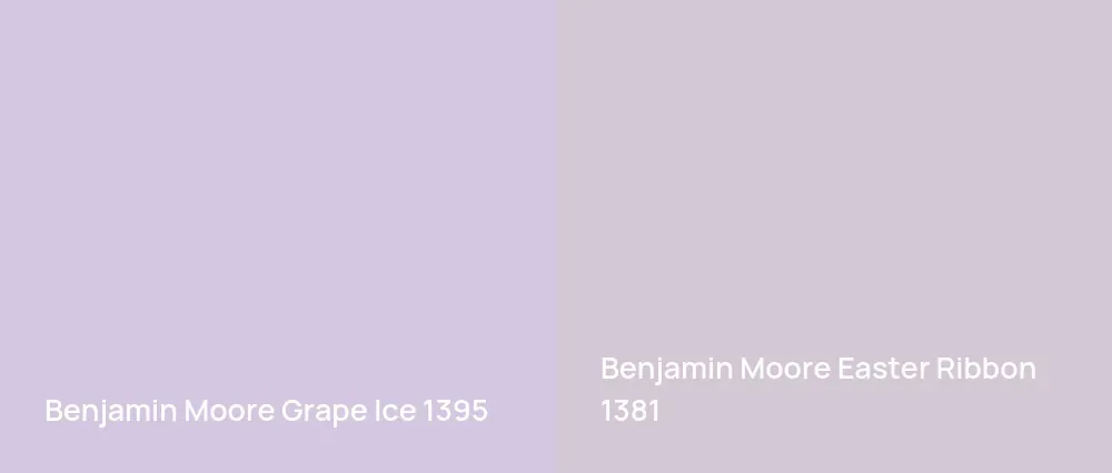 Benjamin Moore Grape Ice 1395 vs Benjamin Moore Easter Ribbon 1381