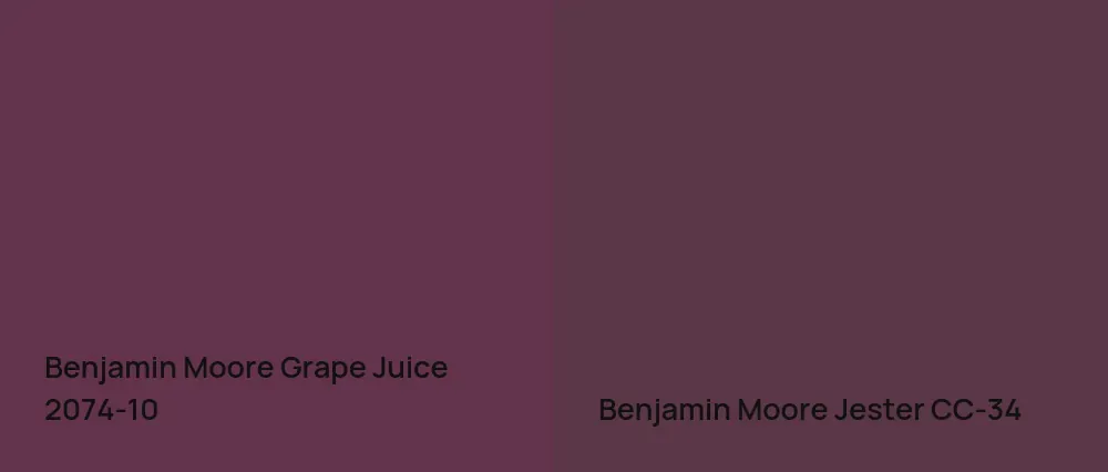 Benjamin Moore Grape Juice 2074-10 vs Benjamin Moore Jester CC-34