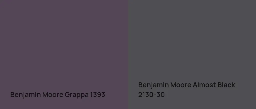 Benjamin Moore Grappa 1393 vs Benjamin Moore Almost Black 2130-30