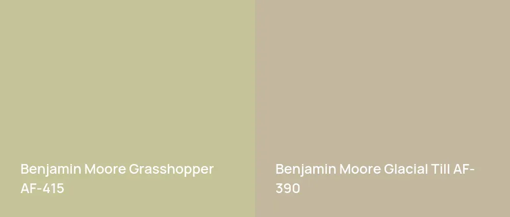 Benjamin Moore Grasshopper AF-415 vs Benjamin Moore Glacial Till AF-390