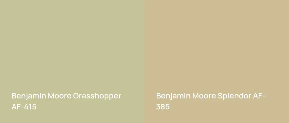 Benjamin Moore Grasshopper AF-415 vs Benjamin Moore Splendor AF-385