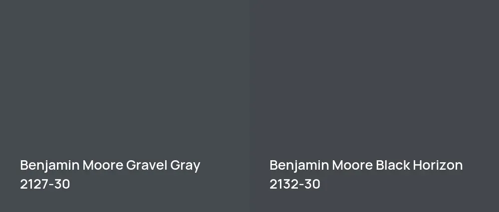 Benjamin Moore Gravel Gray 2127-30 vs Benjamin Moore Black Horizon 2132-30