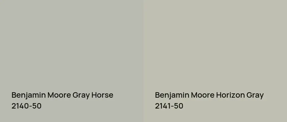 Benjamin Moore Gray Horse 2140-50 vs Benjamin Moore Horizon Gray 2141-50