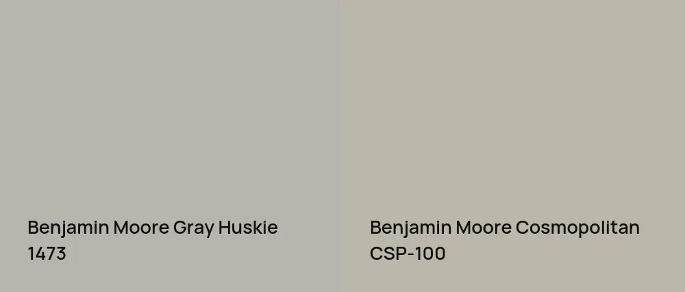 Benjamin Moore Gray Huskie 1473 vs Benjamin Moore Cosmopolitan CSP-100