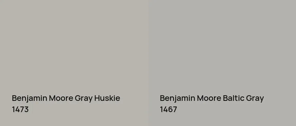 Benjamin Moore Gray Huskie 1473 vs Benjamin Moore Baltic Gray 1467