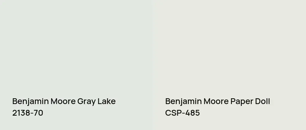Benjamin Moore Gray Lake 2138-70 vs Benjamin Moore Paper Doll CSP-485