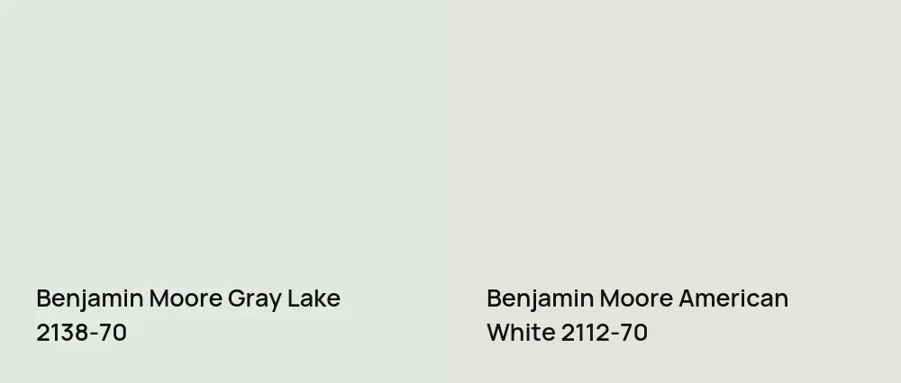 Benjamin Moore Gray Lake 2138-70 vs Benjamin Moore American White 2112-70