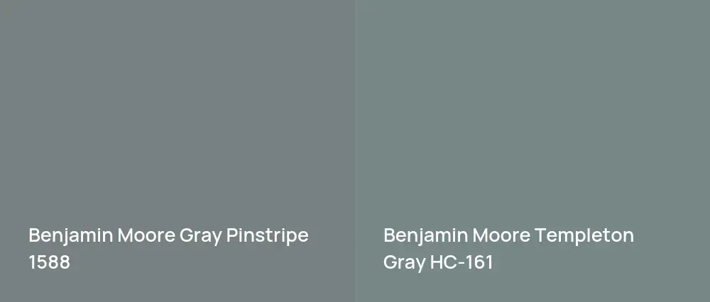 Benjamin Moore Gray Pinstripe 1588 vs Benjamin Moore Templeton Gray HC-161