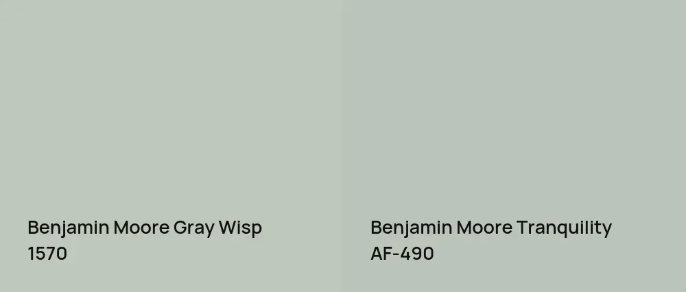 Benjamin Moore Gray Wisp 1570 vs Benjamin Moore Tranquility AF-490