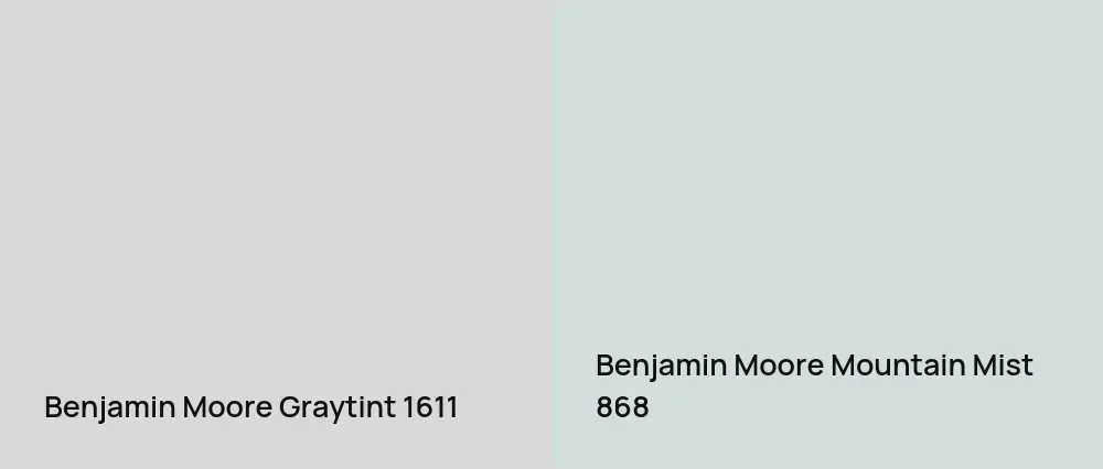 Benjamin Moore Graytint 1611 vs Benjamin Moore Mountain Mist 868