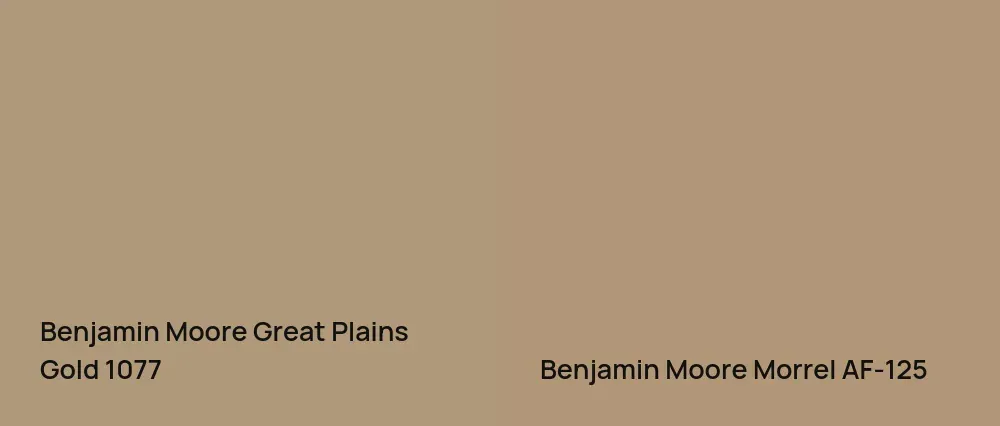 Benjamin Moore Great Plains Gold 1077 vs Benjamin Moore Morrel AF-125