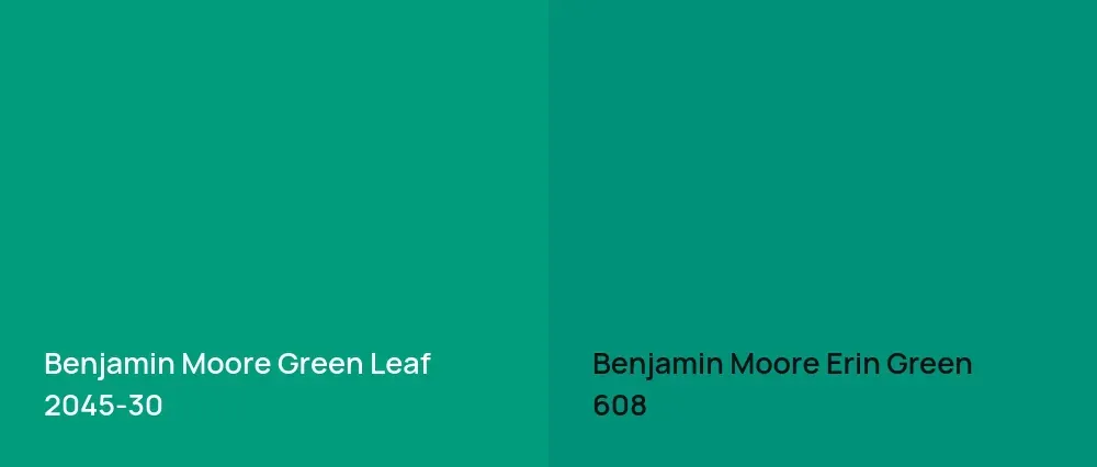 Benjamin Moore Green Leaf 2045-30 vs Benjamin Moore Erin Green 608