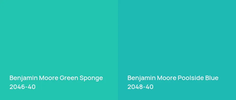 Benjamin Moore Green Sponge 2046-40 vs Benjamin Moore Poolside Blue 2048-40