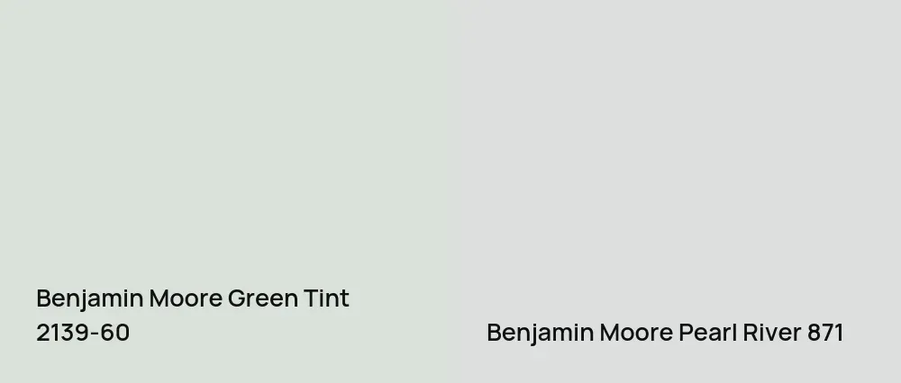 Benjamin Moore Green Tint 2139-60 vs Benjamin Moore Pearl River 871