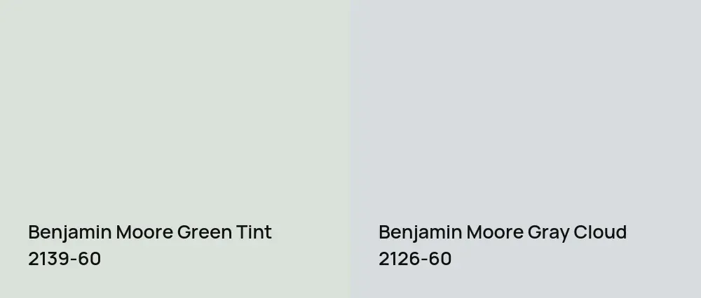 Benjamin Moore Green Tint 2139-60 vs Benjamin Moore Gray Cloud 2126-60