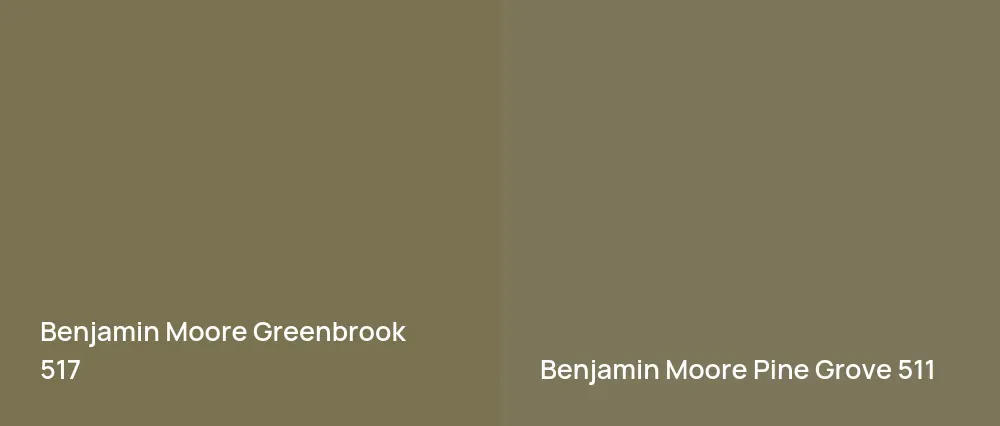 Benjamin Moore Greenbrook 517 vs Benjamin Moore Pine Grove 511