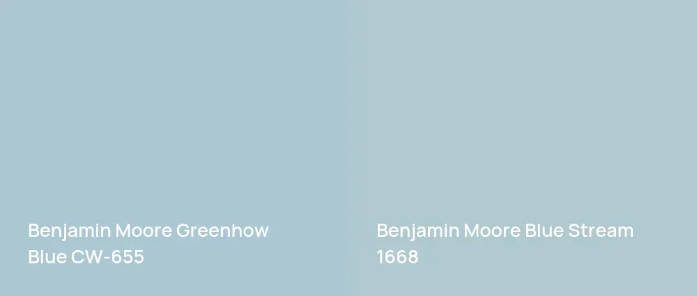 Benjamin Moore Greenhow Blue CW-655 vs Benjamin Moore Blue Stream 1668