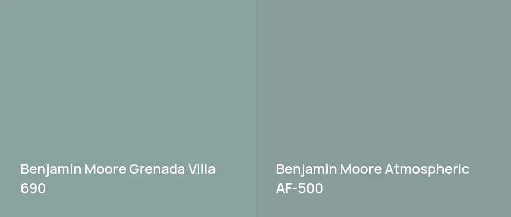 Benjamin Moore Grenada Villa 690 vs Benjamin Moore Atmospheric AF-500