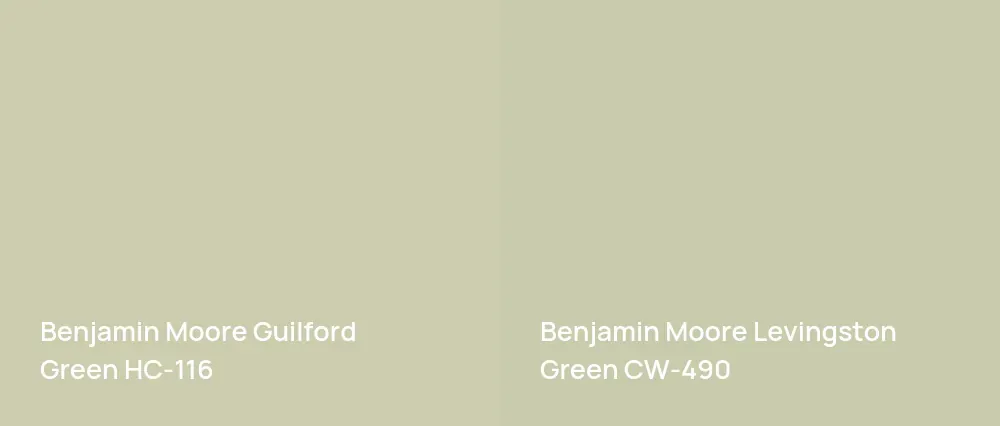 Benjamin Moore Guilford Green HC-116 vs Benjamin Moore Levingston Green CW-490