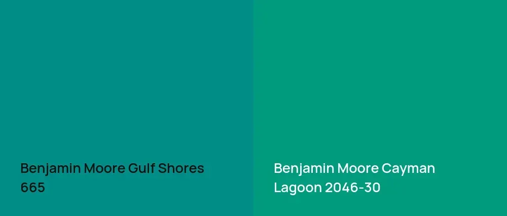 Benjamin Moore Gulf Shores 665 vs Benjamin Moore Cayman Lagoon 2046-30