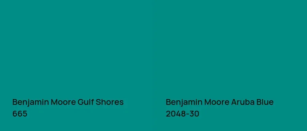 Benjamin Moore Gulf Shores 665 vs Benjamin Moore Aruba Blue 2048-30