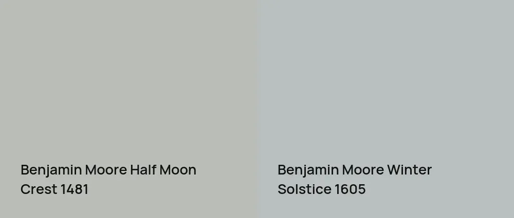Benjamin Moore Half Moon Crest 1481 vs Benjamin Moore Winter Solstice 1605