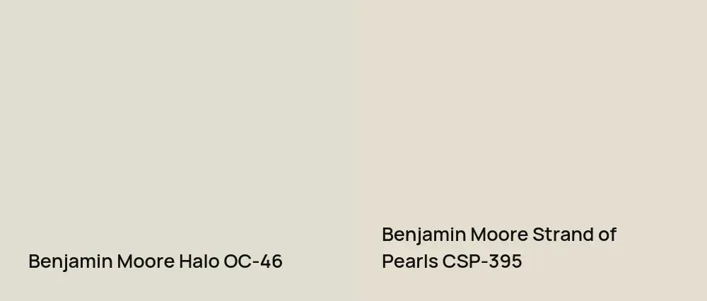 Benjamin Moore Halo OC-46 vs Benjamin Moore Strand of Pearls CSP-395