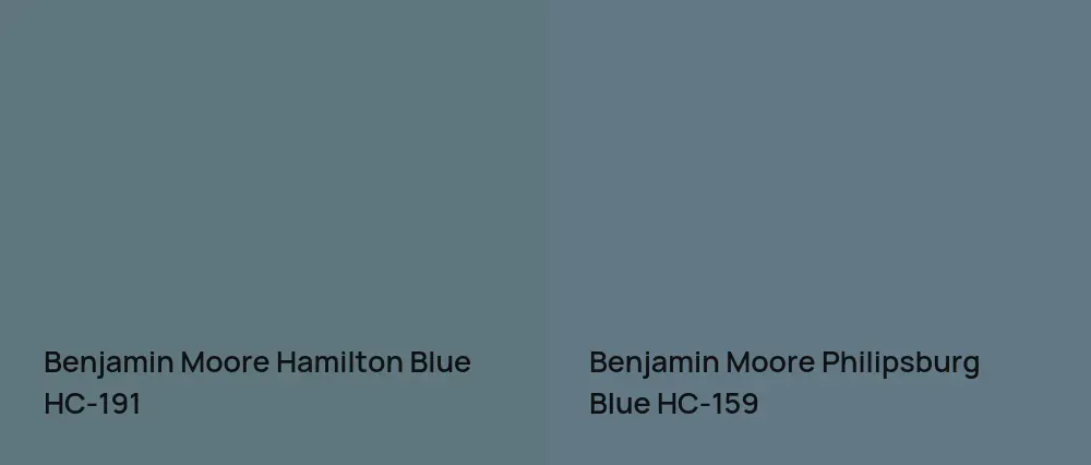 Benjamin Moore Hamilton Blue HC-191 vs Benjamin Moore Philipsburg Blue HC-159