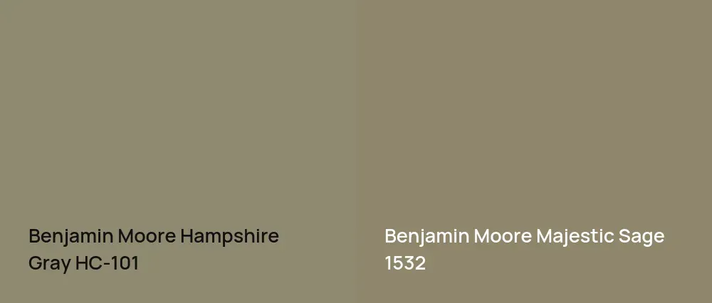 Benjamin Moore Hampshire Gray HC-101 vs Benjamin Moore Majestic Sage 1532