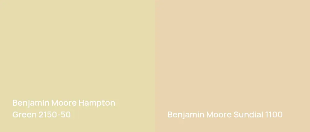 Benjamin Moore Hampton Green 2150-50 vs Benjamin Moore Sundial 1100