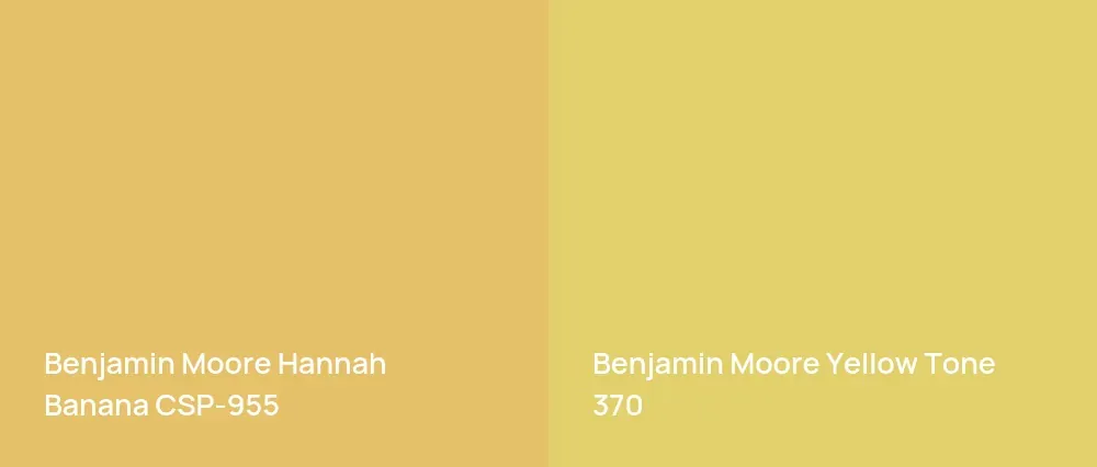 Benjamin Moore Hannah Banana CSP-955 vs Benjamin Moore Yellow Tone 370
