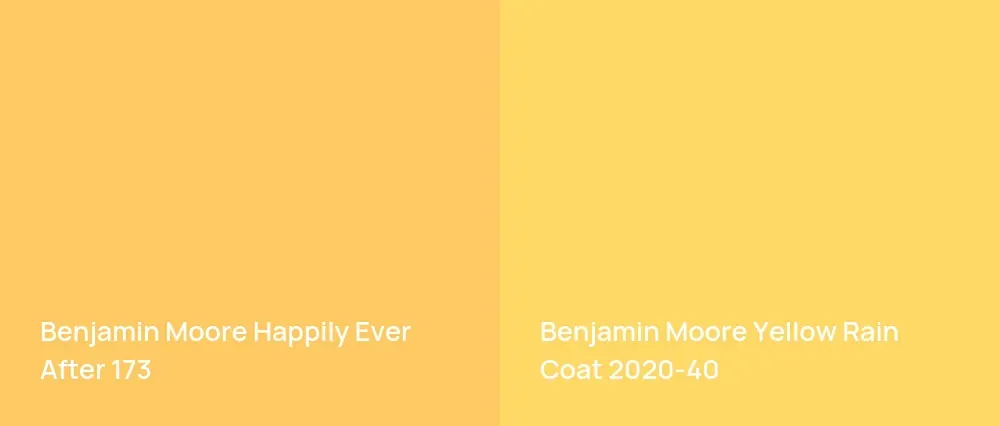 Benjamin Moore Happily Ever After 173 vs Benjamin Moore Yellow Rain Coat 2020-40