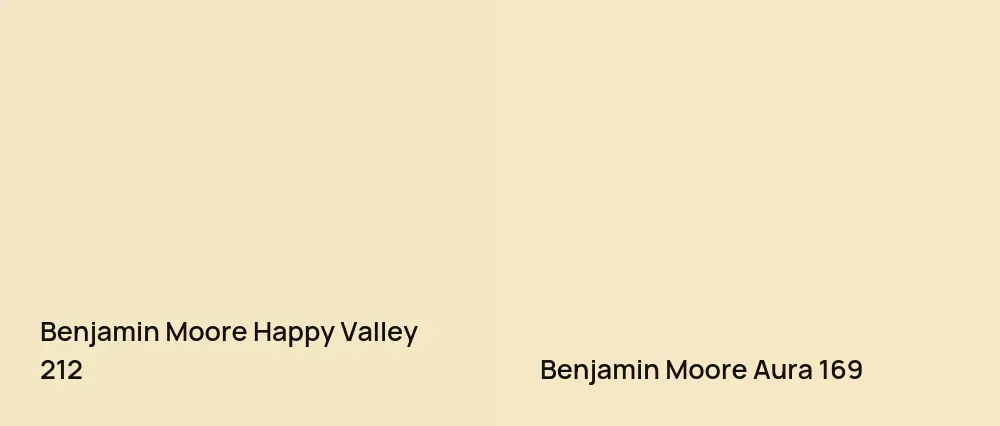 Benjamin Moore Happy Valley 212 vs Benjamin Moore Aura 169