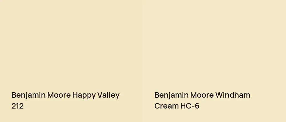 Benjamin Moore Happy Valley 212 vs Benjamin Moore Windham Cream HC-6