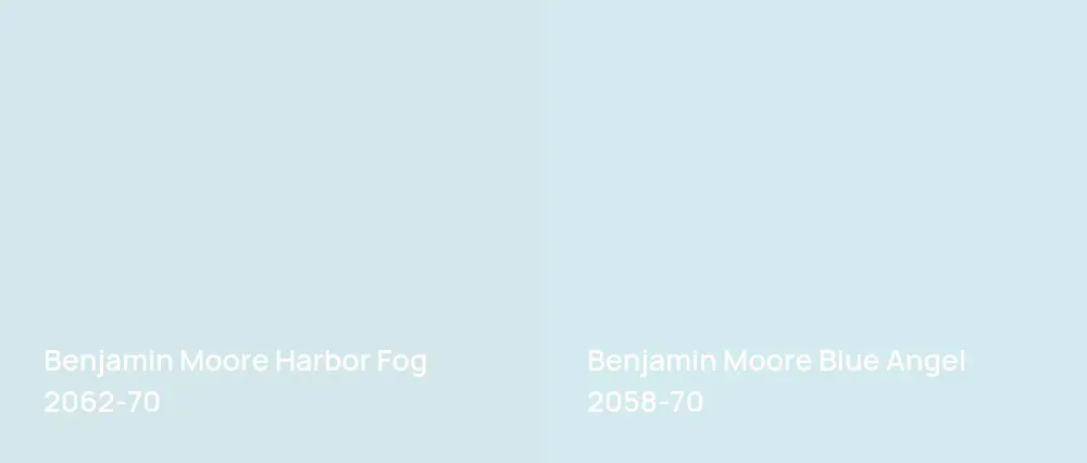 Benjamin Moore Harbor Fog 2062-70 vs Benjamin Moore Blue Angel 2058-70