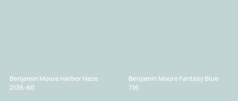 Benjamin Moore Harbor Haze 2136-60 vs Benjamin Moore Fantasy Blue 716
