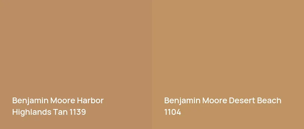 Benjamin Moore Harbor Highlands Tan 1139 vs Benjamin Moore Desert Beach 1104