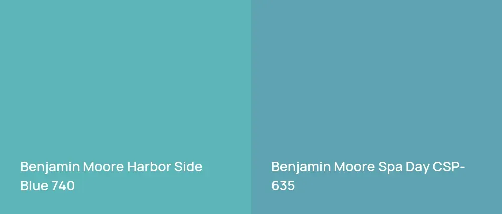 Benjamin Moore Harbor Side Blue 740 vs Benjamin Moore Spa Day CSP-635