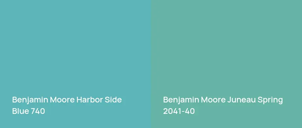 Benjamin Moore Harbor Side Blue 740 vs Benjamin Moore Juneau Spring 2041-40