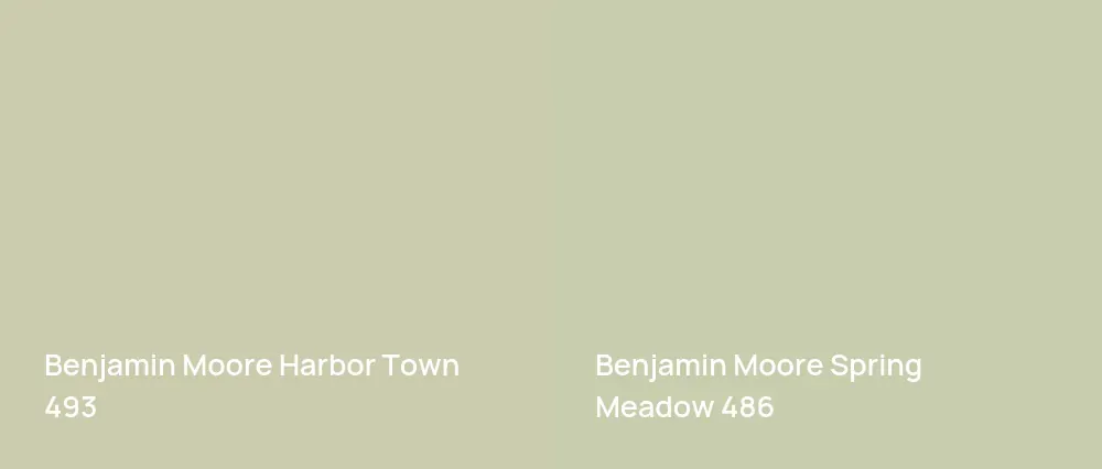 Benjamin Moore Harbor Town 493 vs Benjamin Moore Spring Meadow 486