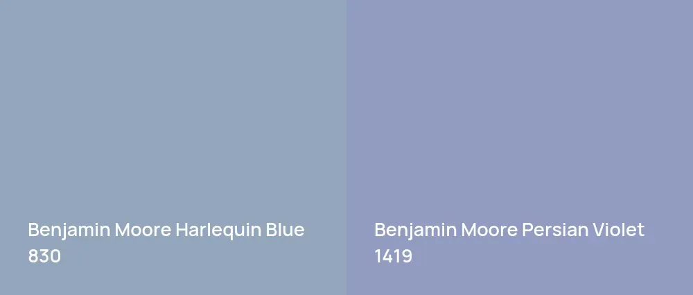 Benjamin Moore Harlequin Blue 830 vs Benjamin Moore Persian Violet 1419