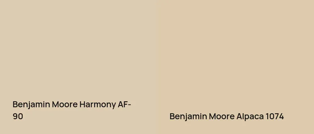 Benjamin Moore Harmony AF-90 vs Benjamin Moore Alpaca 1074
