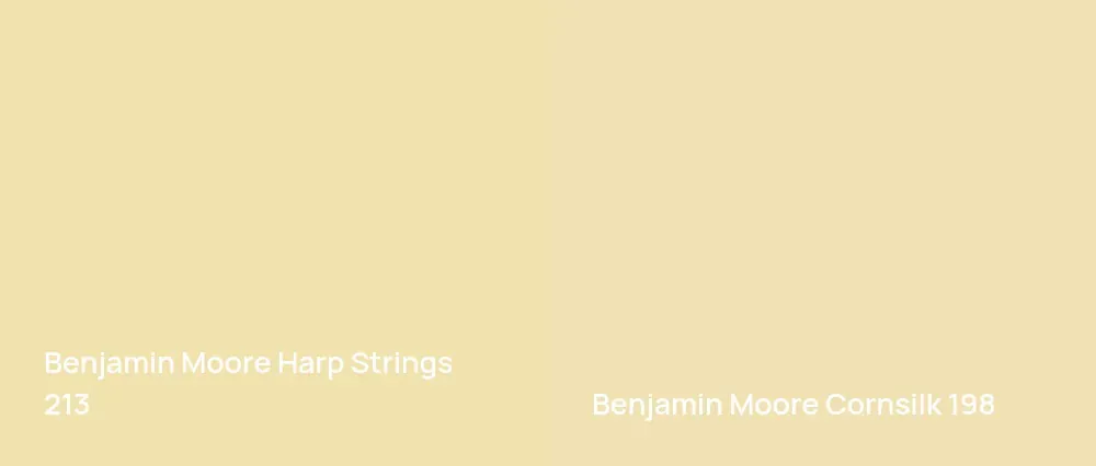 Benjamin Moore Harp Strings 213 vs Benjamin Moore Cornsilk 198