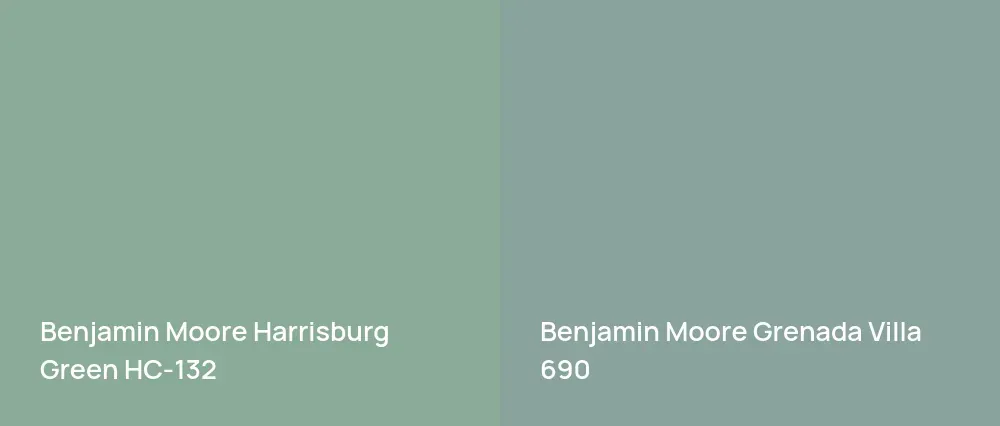 Benjamin Moore Harrisburg Green HC-132 vs Benjamin Moore Grenada Villa 690